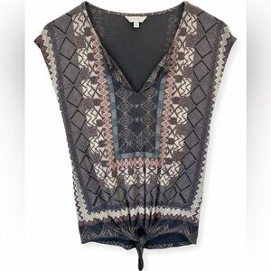 Lucky brand boho top women’s short sleeve navy XS